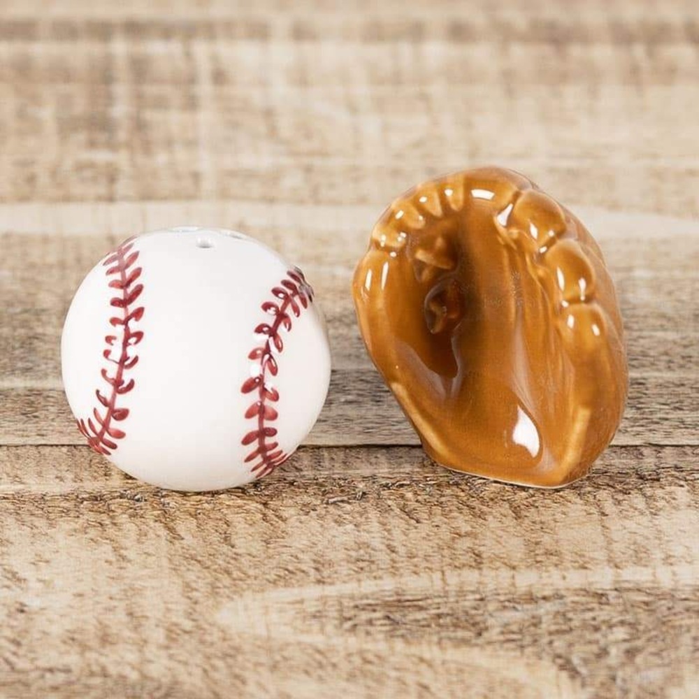 Baseball Mini Salt and Pepper Shakers Ceramic Sports Kitchen Decor Ball Game
